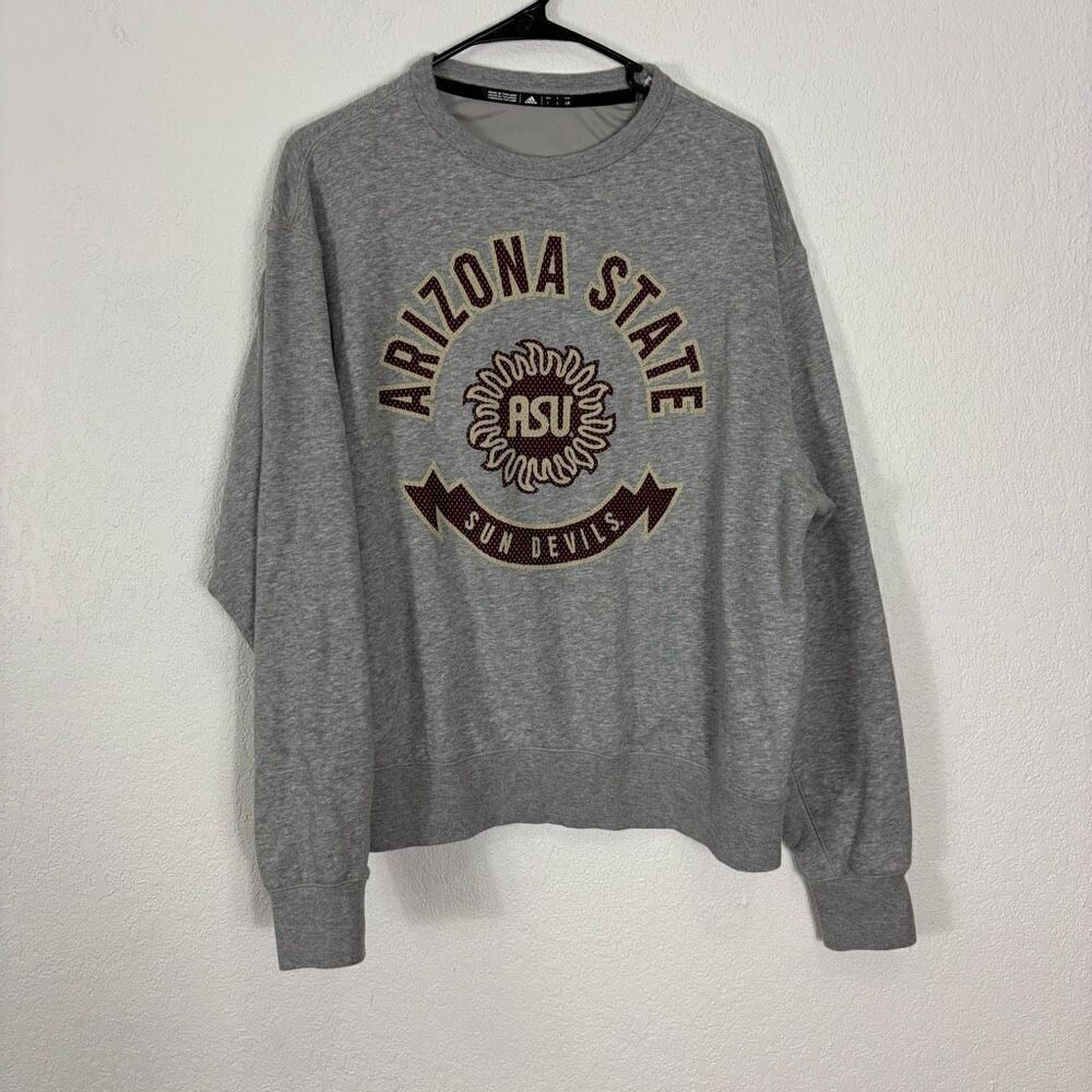 Adidas Grey Arizona State Sun Devils Grey Crewneck‎ Pullover Sweatshirt Large